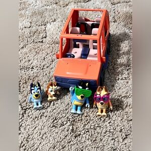 Orange Toy Car with Figures